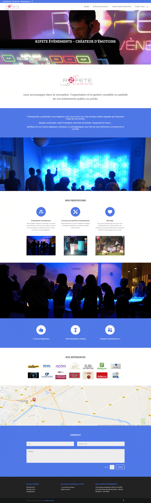R2fête évènements - Page d'accueil